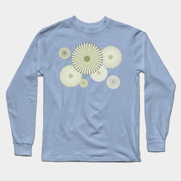 Sea Urchin | Kina | Abstract | Patterns in Nature | Sea Shells | Seashells | Sage Green | Long Sleeve T-Shirt by Eclectic At Heart